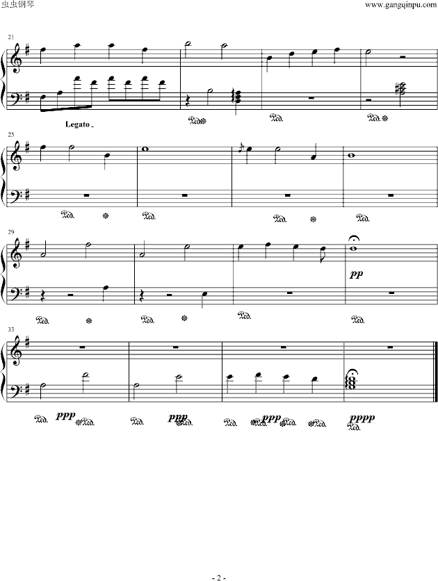 围棋少年 ——片尾曲钢琴曲谱（图2）