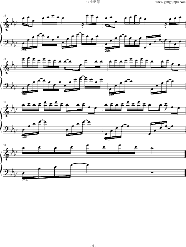 青花瓷（安静版）钢琴曲谱（图4）