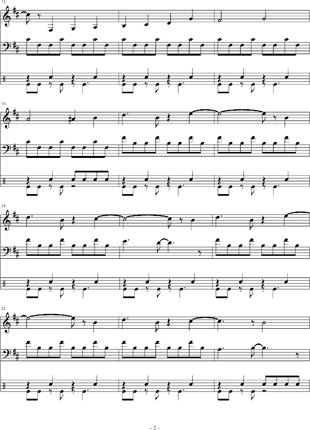 FC—双截龙3BOSS（总谱）钢琴曲谱（图2）