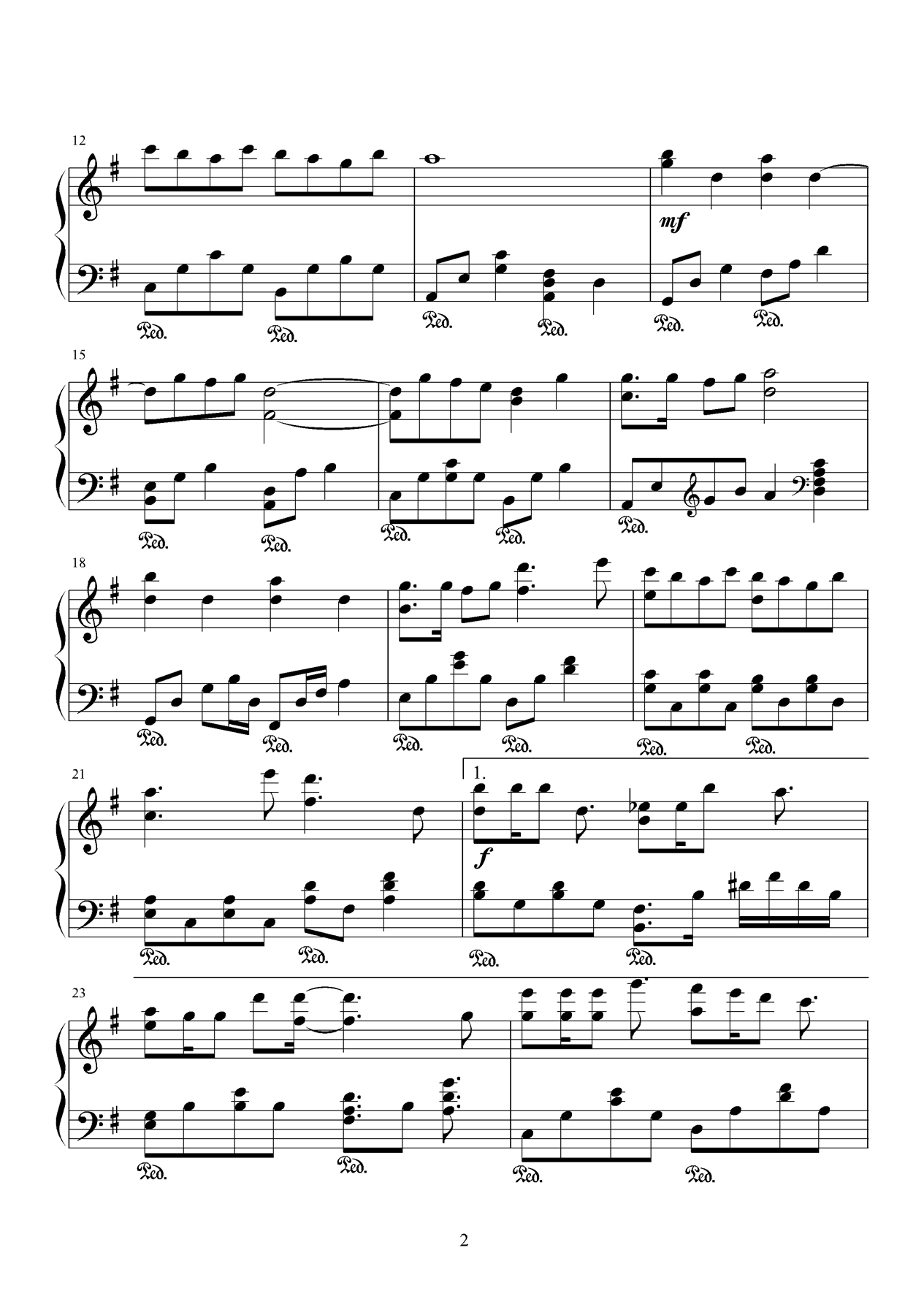 做你的男人钢琴曲谱（图2）