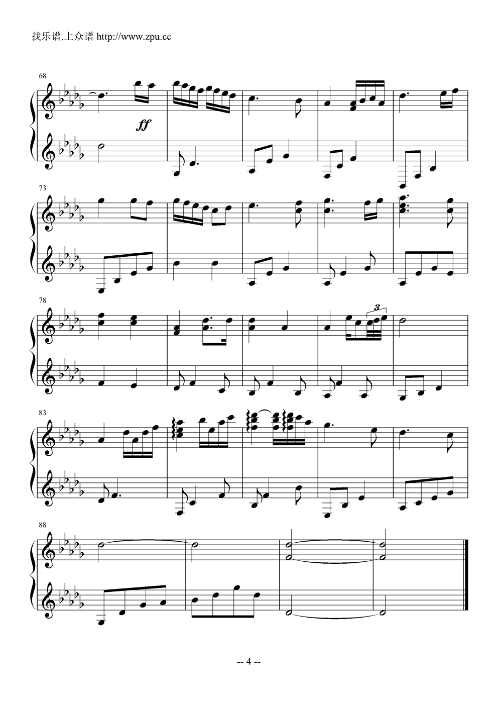 wedding钢琴曲谱（图4）