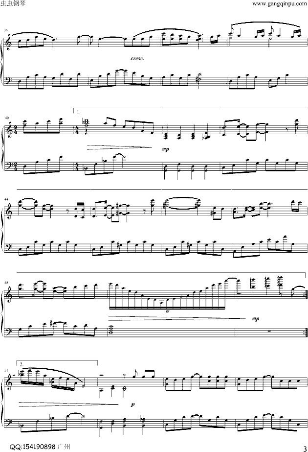 《想起》钢琴演奏版钢琴曲谱（图3）
