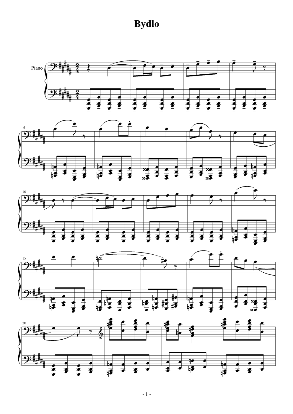 Bydlo钢琴曲谱（图1）