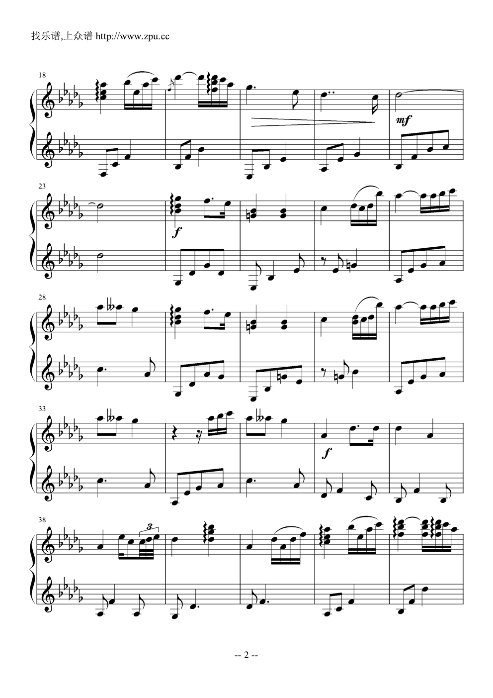 wedding钢琴曲谱（图2）