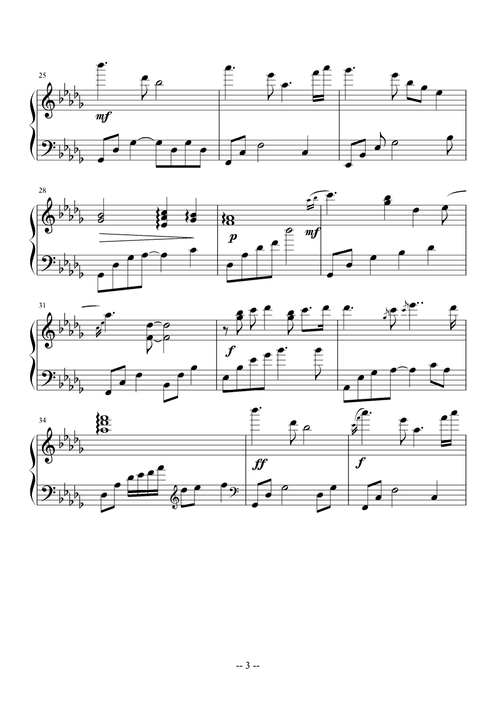 Rainy Sunday钢琴曲谱（图3）