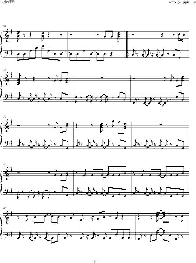 花葬(L`Arc～en～Ciel)钢琴曲谱（图3）