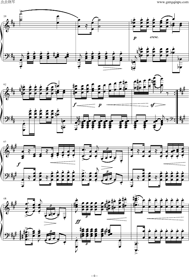 A大调波罗乃兹舞曲钢琴曲谱（图6）