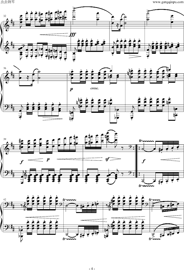 A大调波罗乃兹舞曲钢琴曲谱（图4）