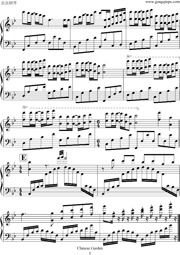 魅力东方情钢琴曲谱（图5）