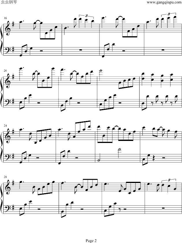 被遗忘的天使钢琴曲谱（图2）