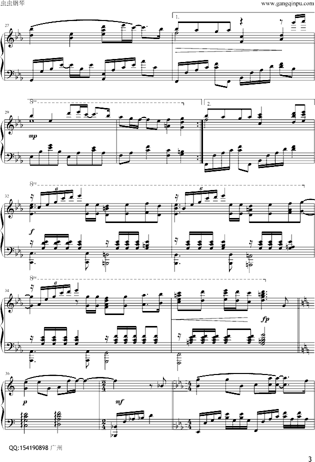 《原来爱情这么伤》精制版钢琴曲谱（图3）