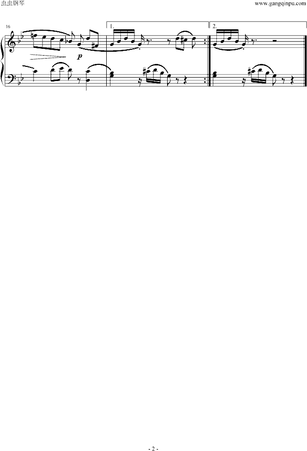 忧伤钢琴曲谱（图2）