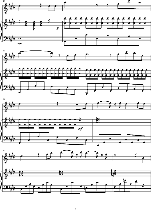 小李飞刀-琴笛合奏钢琴曲谱（图3）