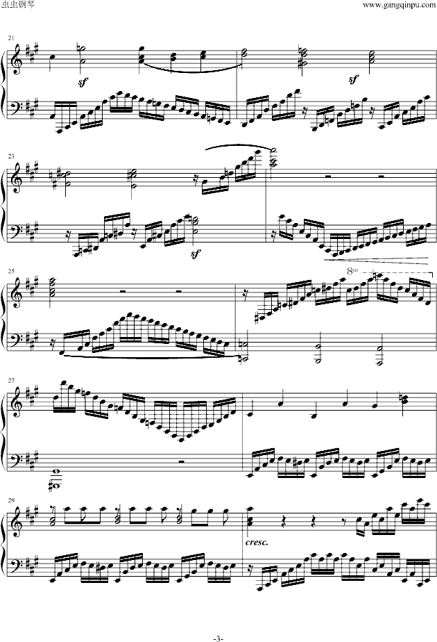 克列门蒂练习曲之第7首钢琴曲谱（图3）