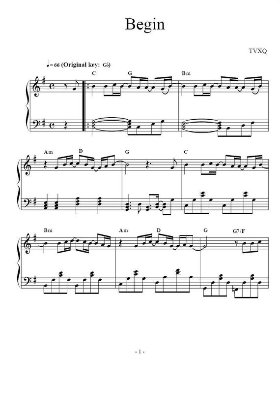 begin钢琴曲谱（图1）