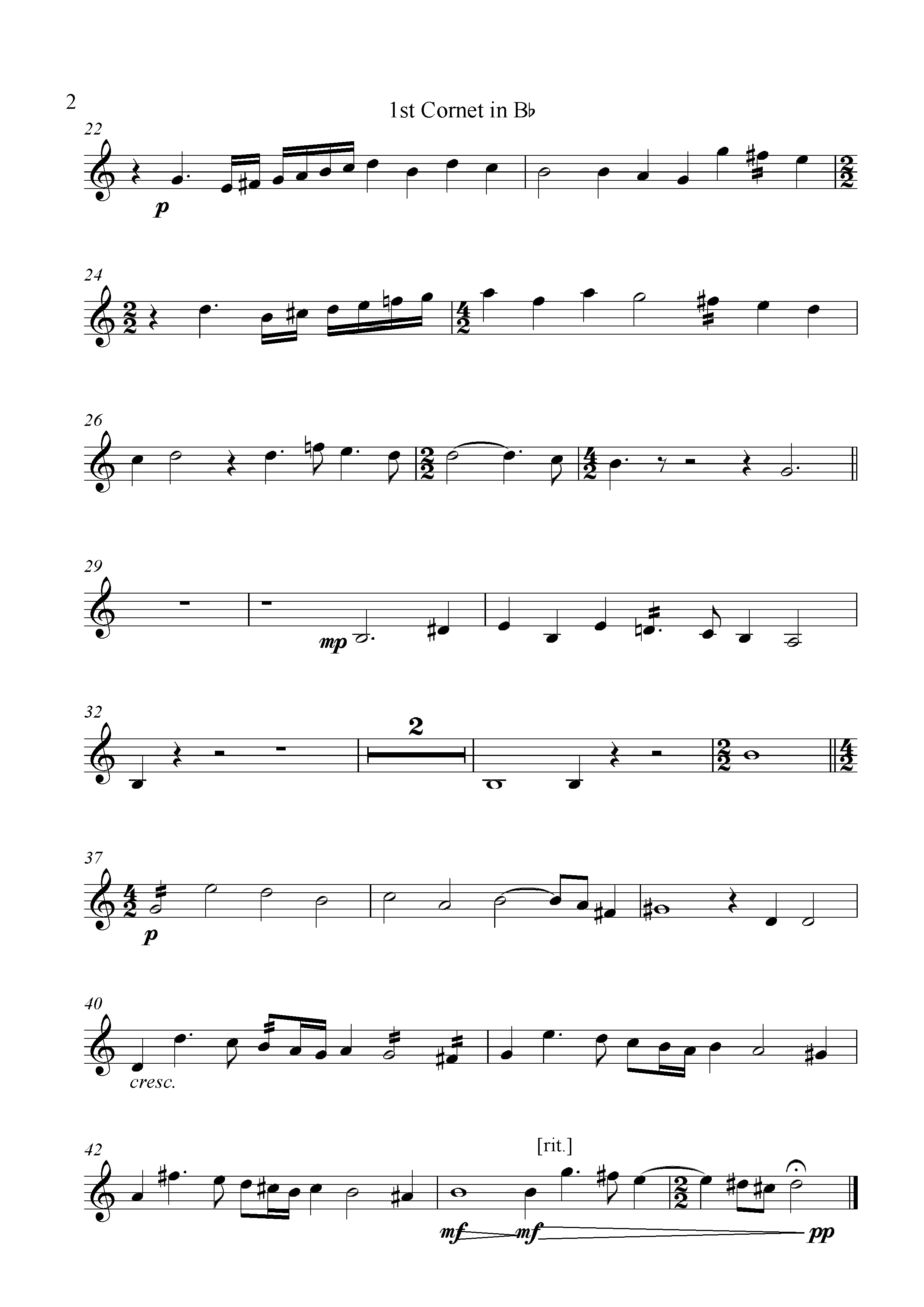 1st Cornet in Bb钢琴曲谱（图2）