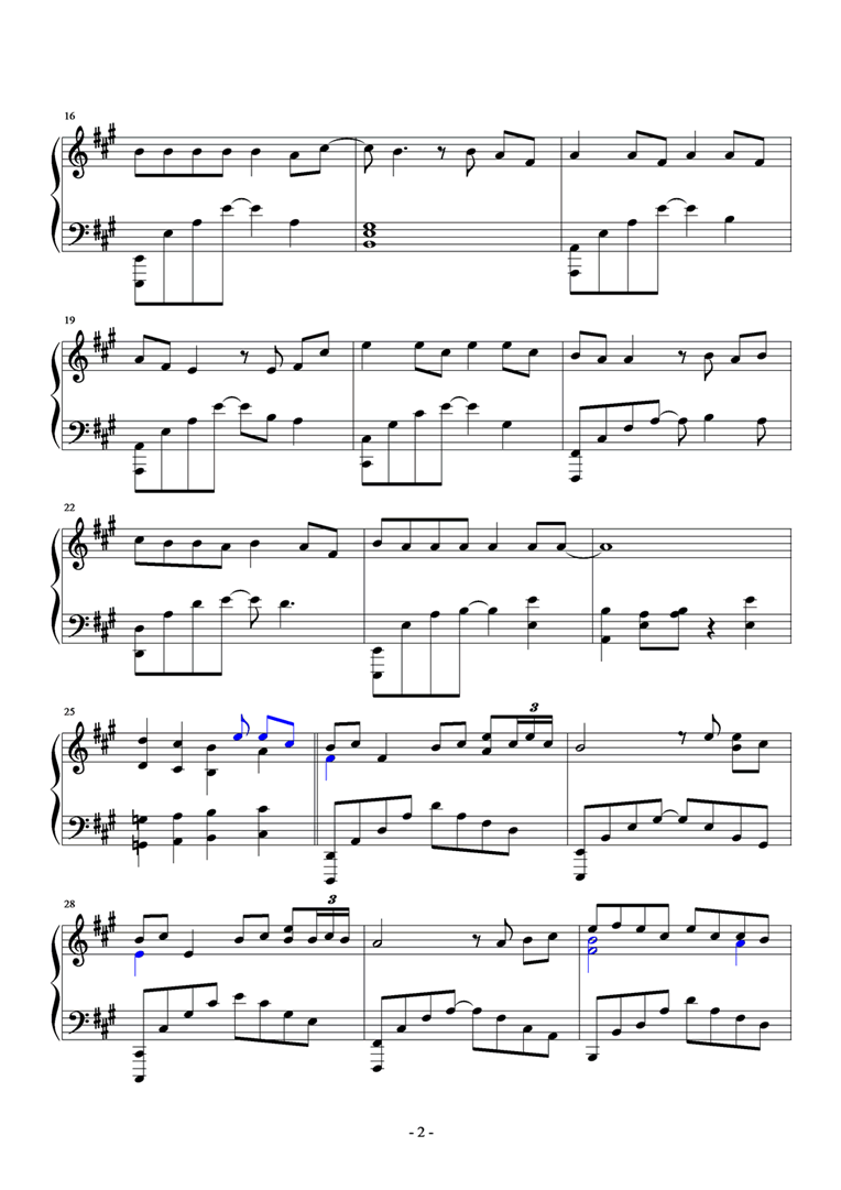 青花瓷钢琴曲谱（图2）