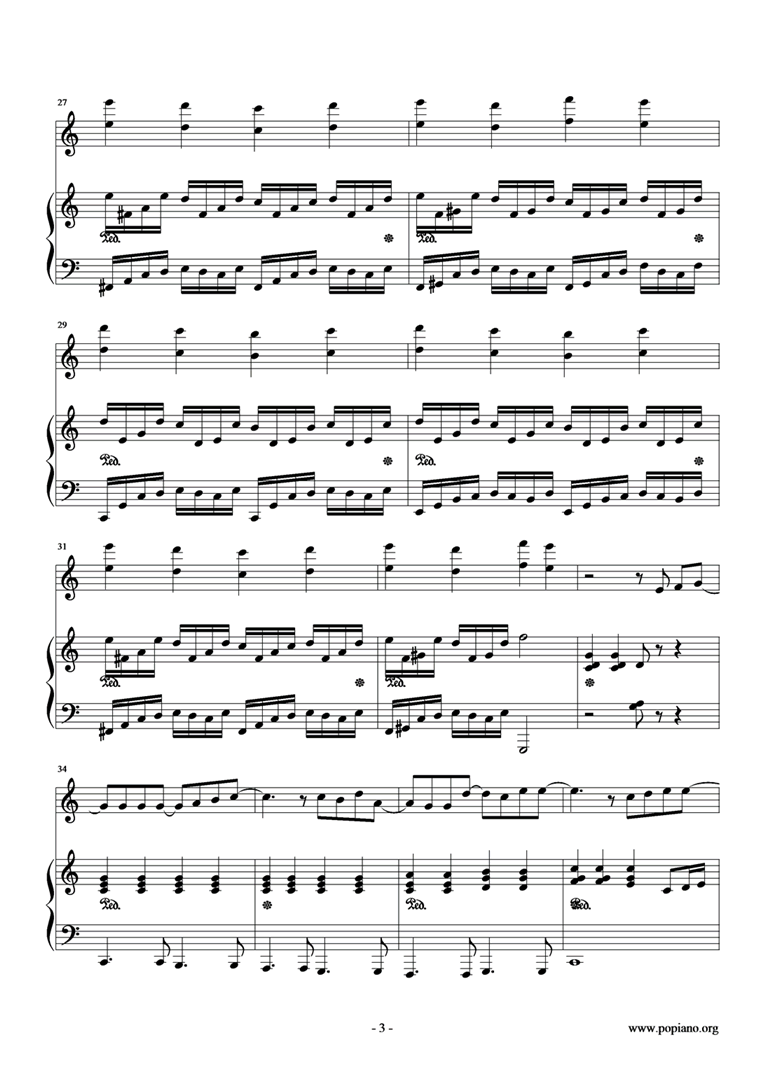 蒲公英的约定钢琴曲谱（图3）
