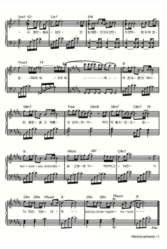Unforgettable钢琴曲谱（图3）