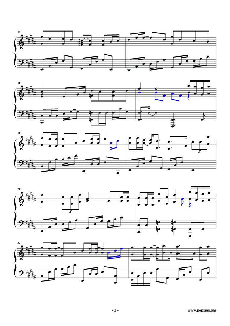 下一站天后钢琴版钢琴曲谱（图2）