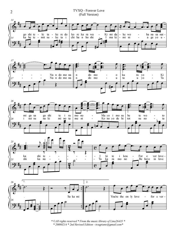 forever love钢琴曲谱（图2）