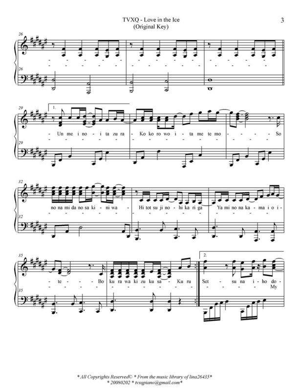 Love In The Ice -Original Key钢琴曲谱（图3）