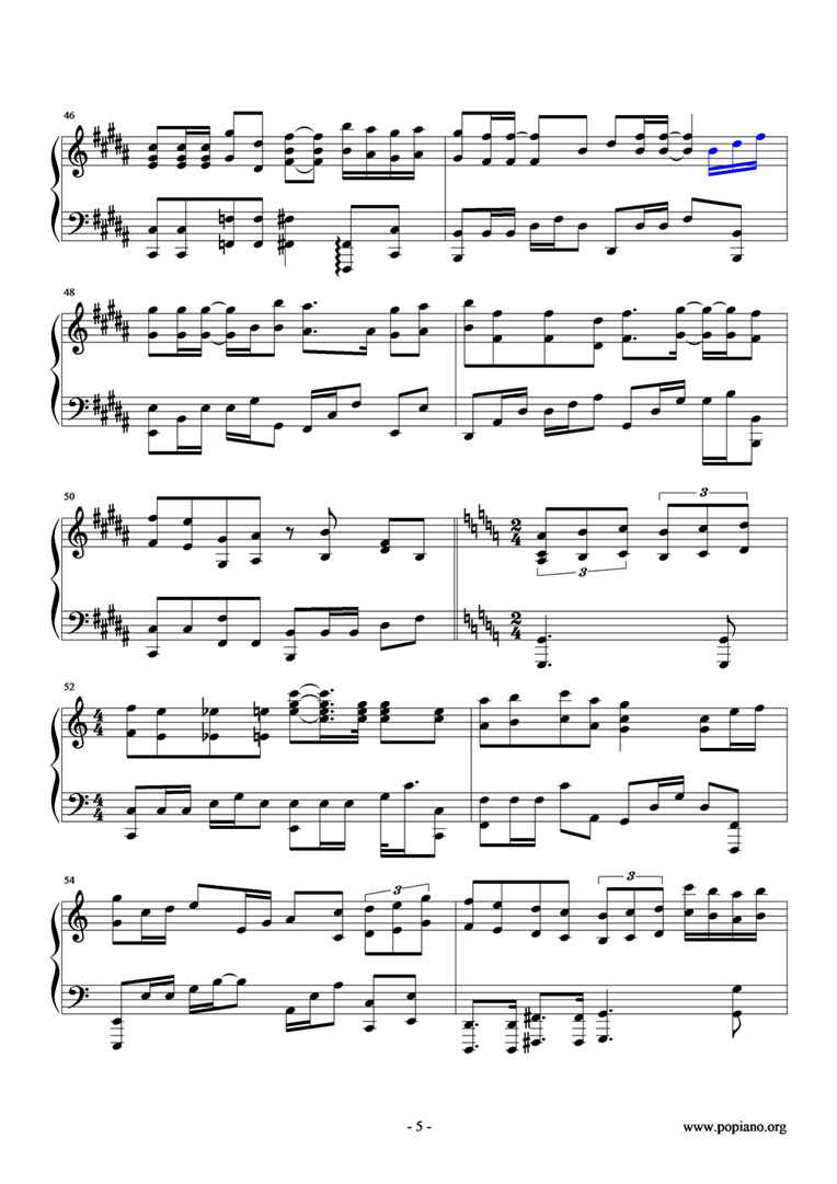 下一站天后钢琴版钢琴曲谱（图5）