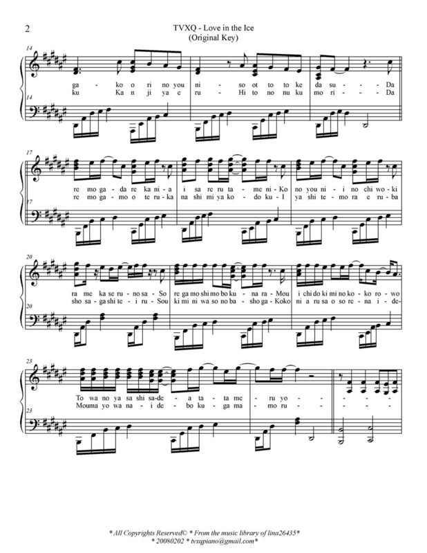Love In The Ice -Original Key钢琴曲谱（图2）