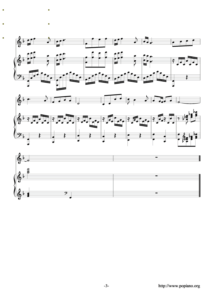 共和国之恋钢琴曲谱（图3）