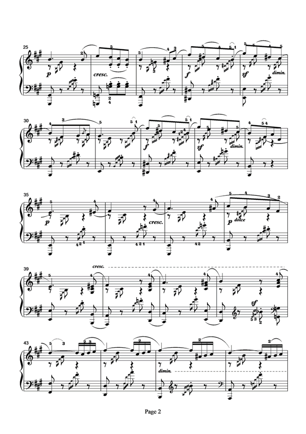 春之歌钢琴曲谱（图2）