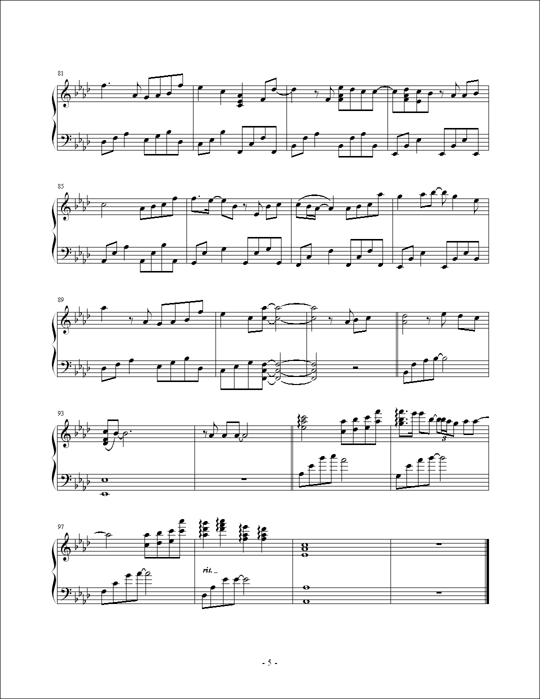 下载:独家记忆钢琴曲谱(图5)-独家记忆