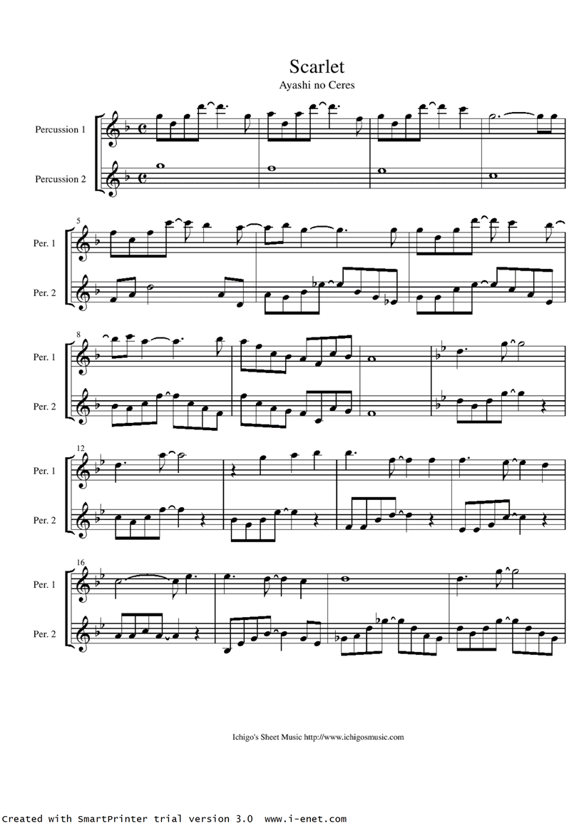 Ayashi no Ceres - Scarlet钢琴曲谱（图7）