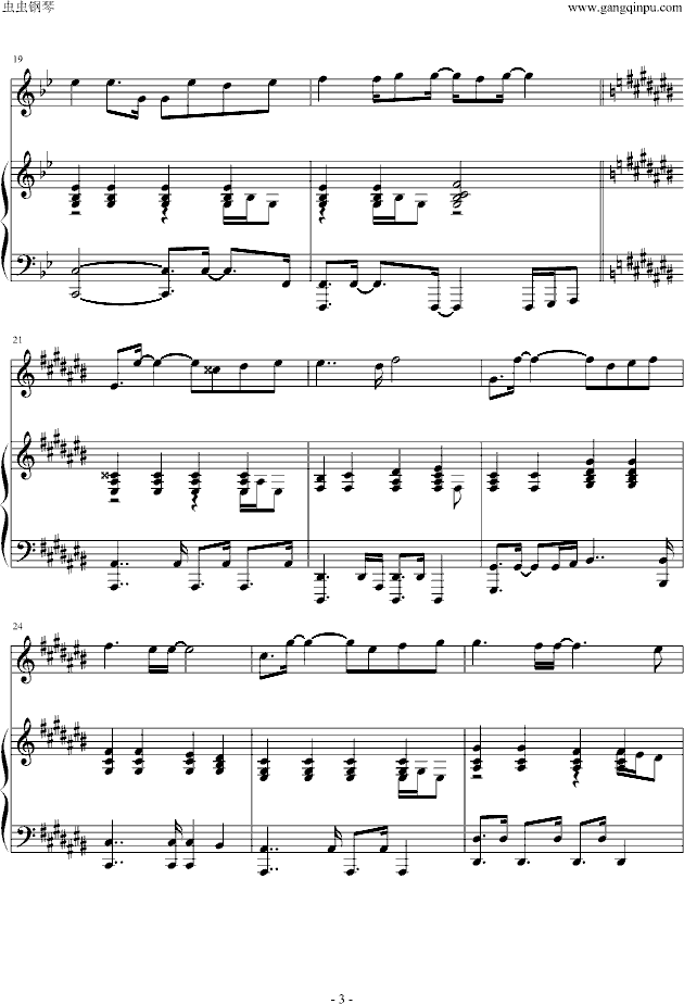 黑色幽默(原版伴奏弹唱)钢琴曲谱（图3）