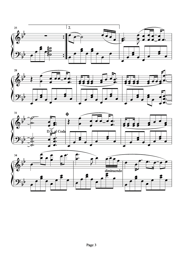 回忆是后镜里的公路钢琴曲谱（图3）