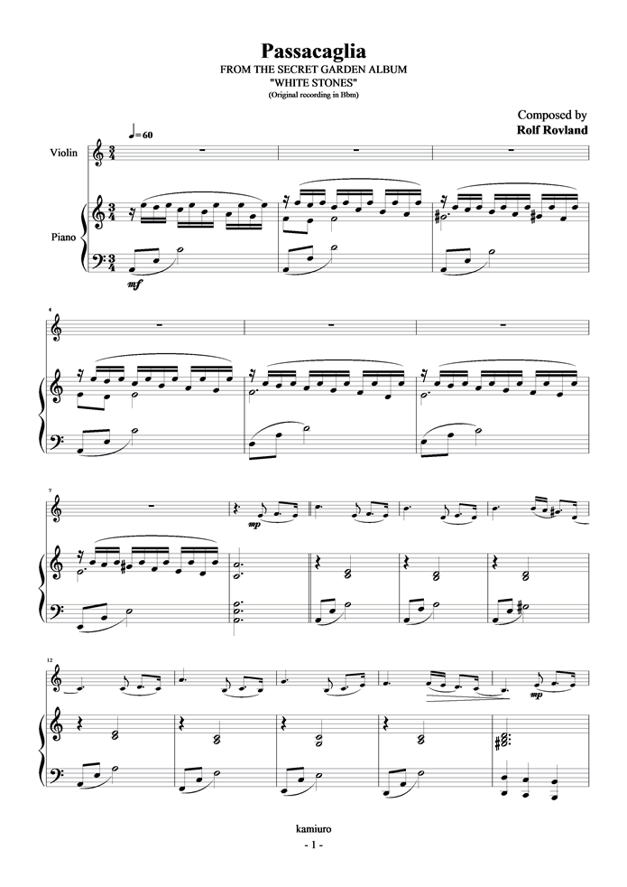 Passacaglia钢琴曲谱（图1）