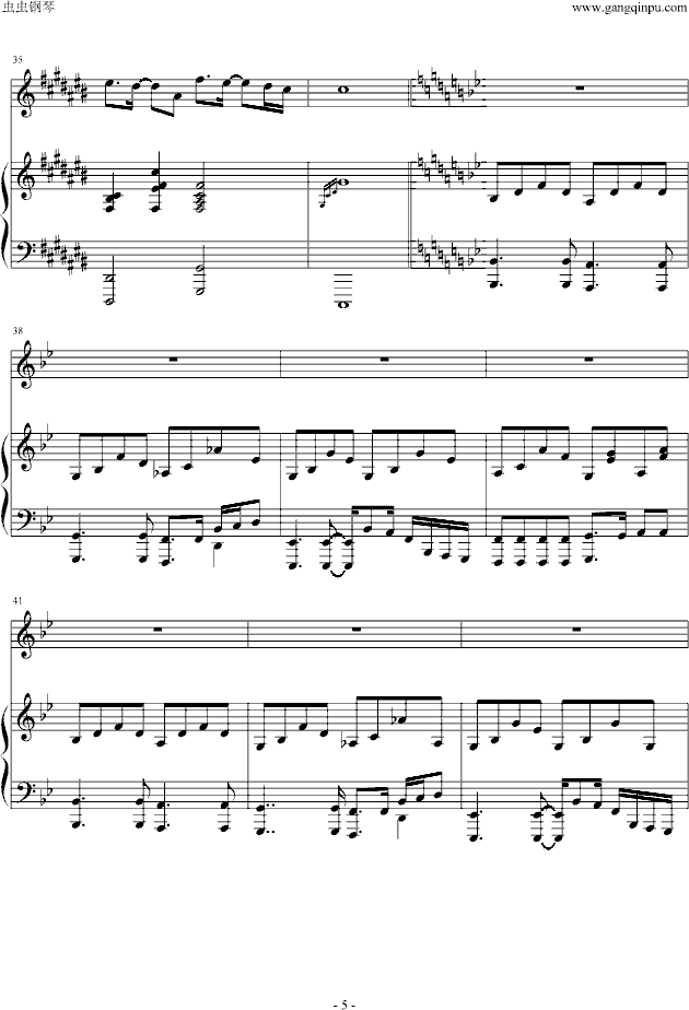 黑色幽默(原版伴奏弹唱)钢琴曲谱（图5）