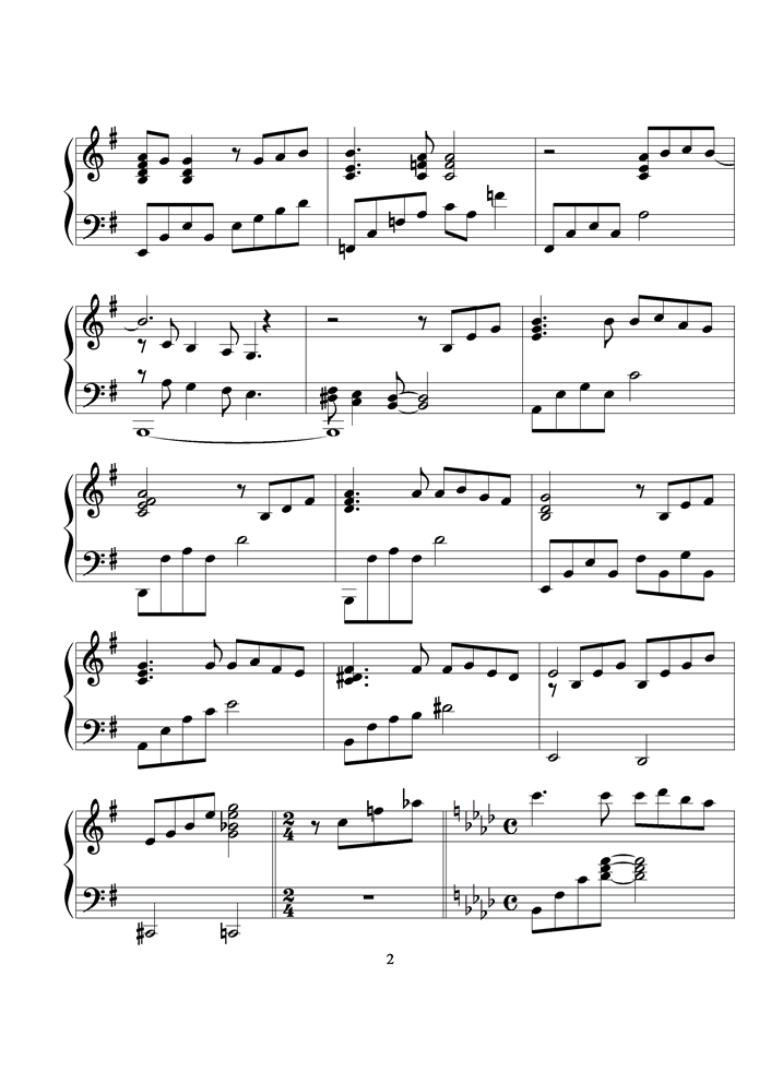Two of Us钢琴曲谱（图2）