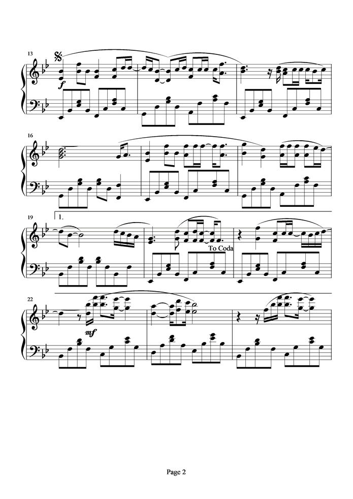 回忆是后镜里的公路钢琴曲谱（图2）