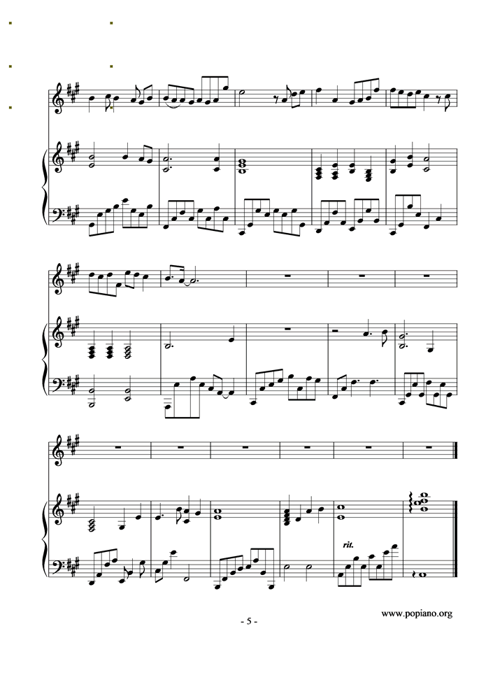 爱与希望钢琴曲谱（图5）