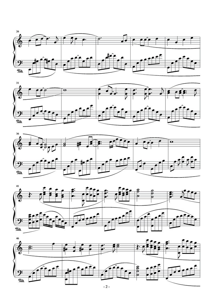 jewel song钢琴曲谱（图2）