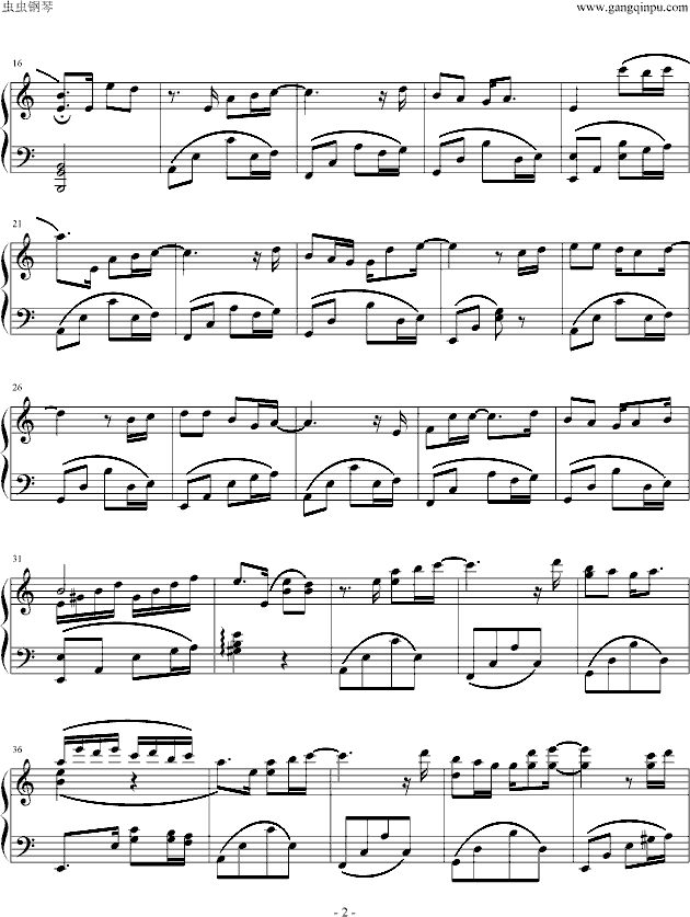 一千个伤心的理由钢琴曲谱（图2）