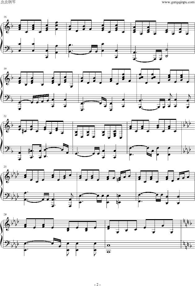 搁浅(原版钢琴伴奏)钢琴曲谱（图2）