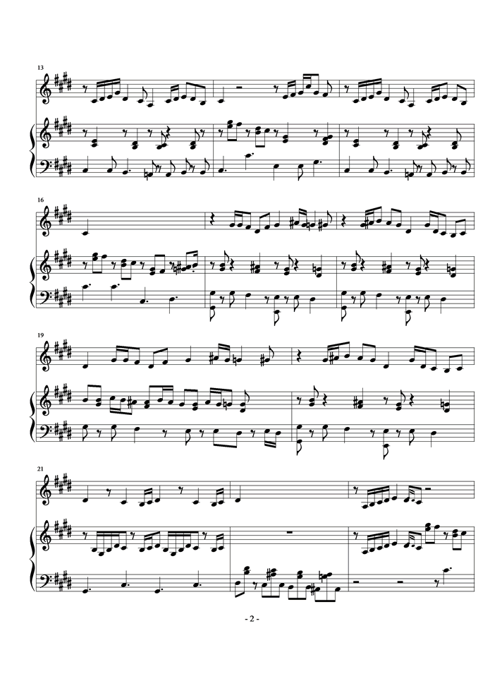 Hijo de la luna钢琴曲谱（图2）