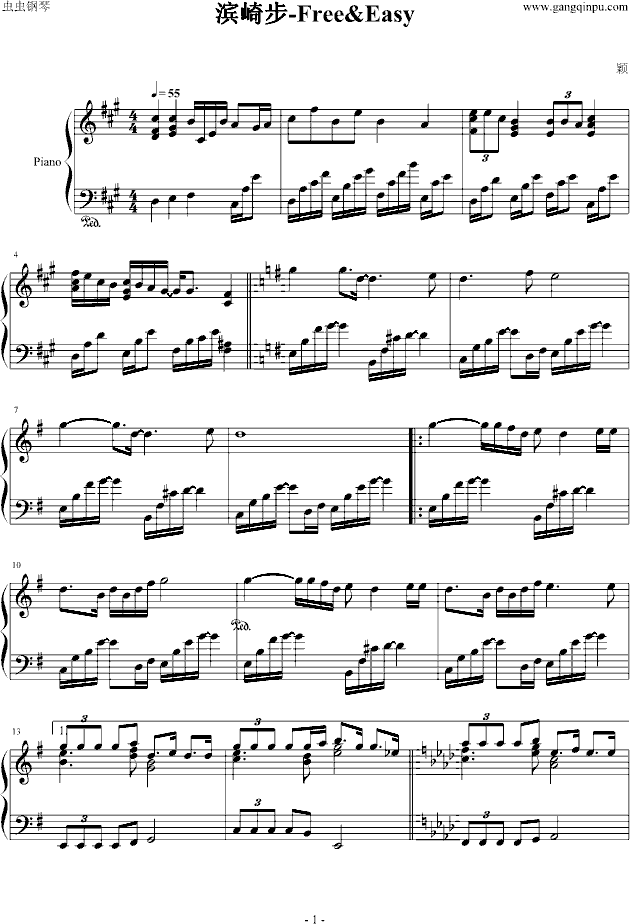 Free&Easy钢琴曲谱（图1）