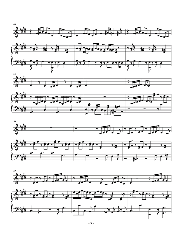 Hijo de la luna钢琴曲谱（图5）