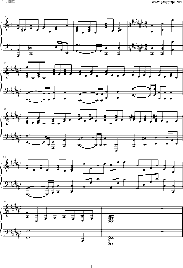 搁浅(原版钢琴伴奏)钢琴曲谱（图4）