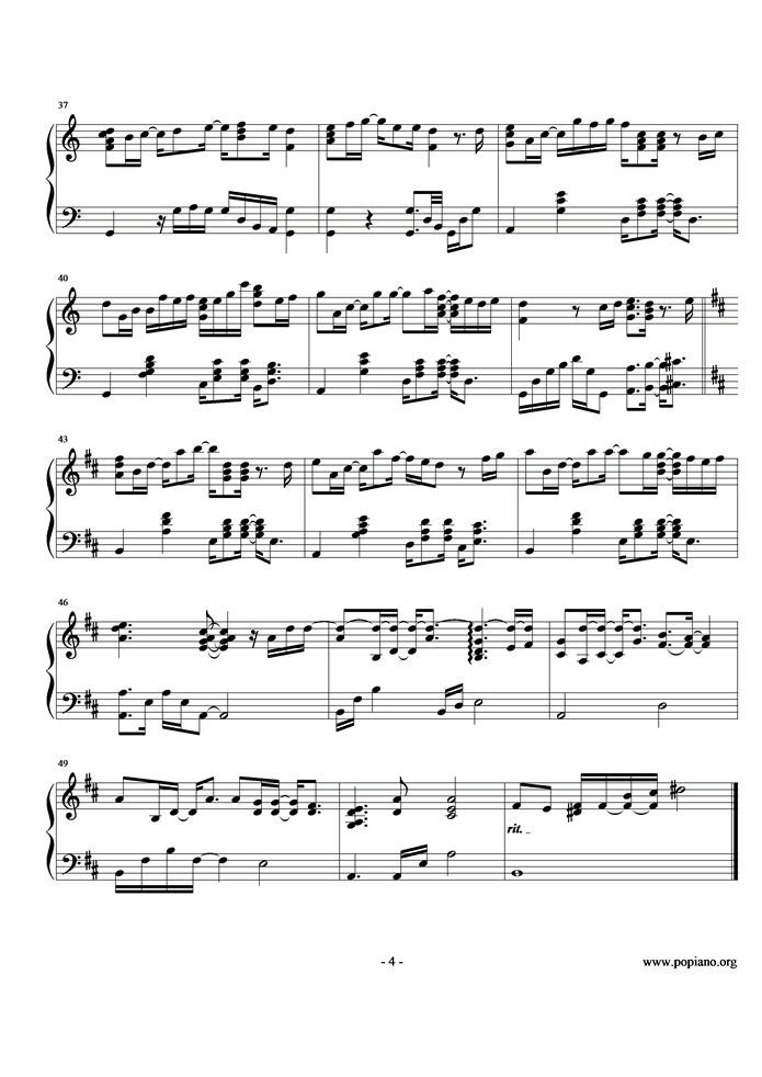 重力钢琴曲谱（图4）