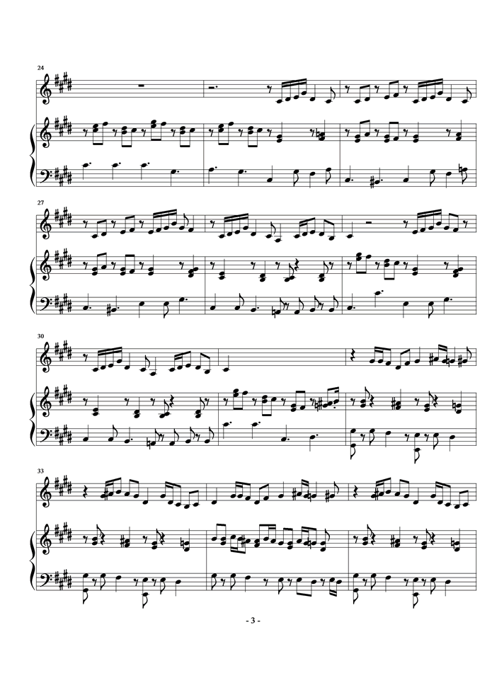 Hijo de la luna钢琴曲谱（图3）