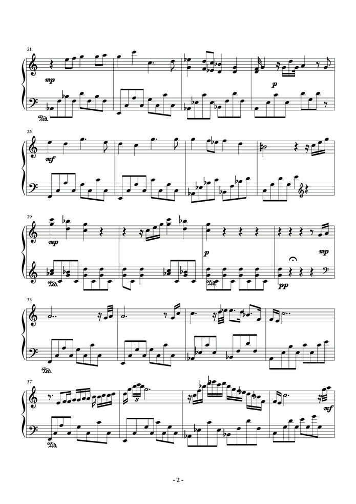 Mast in the Mist钢琴曲谱（图2）