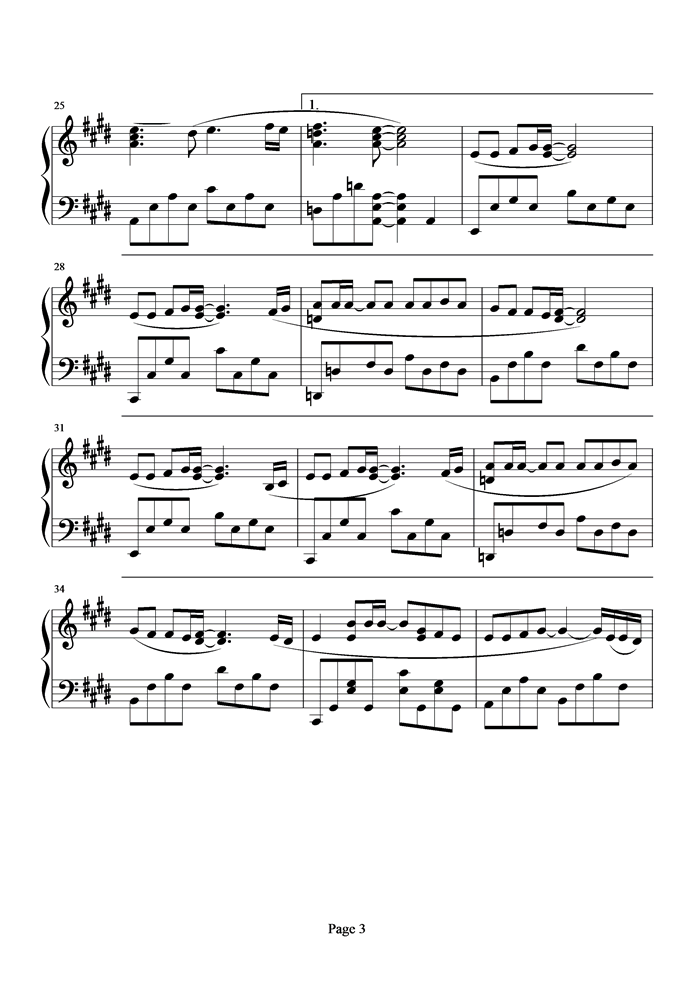 一击即中钢琴曲谱（图3）